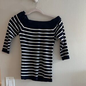 Tommy Hilfiger Off-Shoulder Striped Sweater